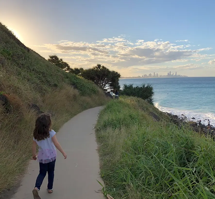 child-walking-burleigh-headland-track